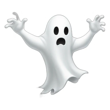 ghost blasting out of a wall and ejecting a spray of greyish white milky substance from lower torso in all directions sticker