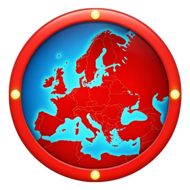 Europe map point  sticker