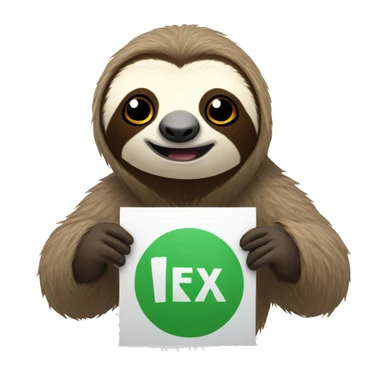 sloth holding a restart sign sticker