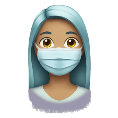 A girl with a face mask on sticker