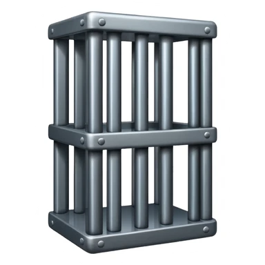 If there was a jail cell emoji in iOS, how would you design and iOS style emoji. Create an jail cell emoji with no prisoner. (Not a cage must be 4 rods facing) sticker