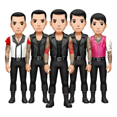 Whole rammstein band standing as a group sticker
