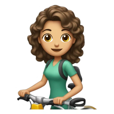 mujer morena con pelo corto montando en bicicleta sticker