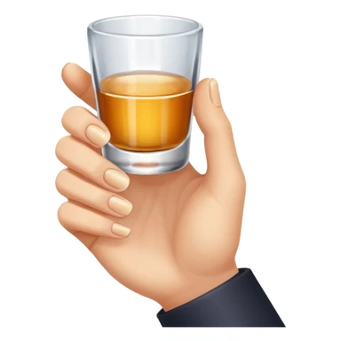 a hand holding a tiny shot glass sticker