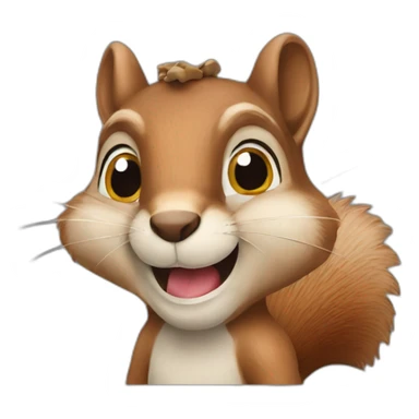 squirrel with a mouth full of nuts sticker