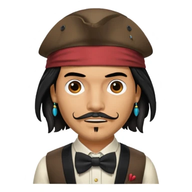 jack sparrow with bowtie sticker