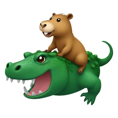 Capybara riding on a crocodile  sticker