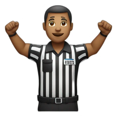 football referee two arms in air sticker