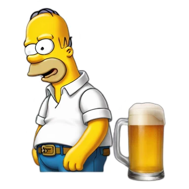 Homer simpson boit une bière sticker