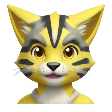 Yellow lombax-Zeraora-Renamon-cat sticker