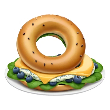 Pear spinach salad with half a blueberry bagel sticker