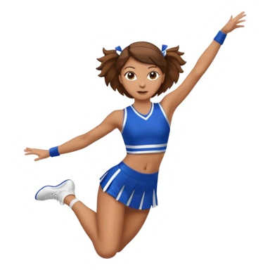 Cheerleader in a stunt with brown hair and tan skin  sticker
