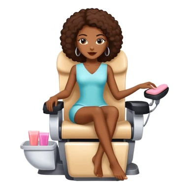 African American woman sitting in pedicure chair sticker