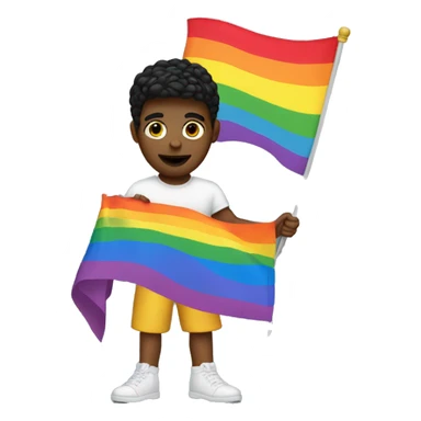 Gay pop star holding a pridd flag  sticker