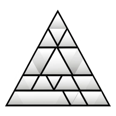 2D triangle with squares stacking up inside to demonstrate a social hierarchy (all black and white) sticker
