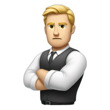 White Man HR-manager crossed arms angry sticker