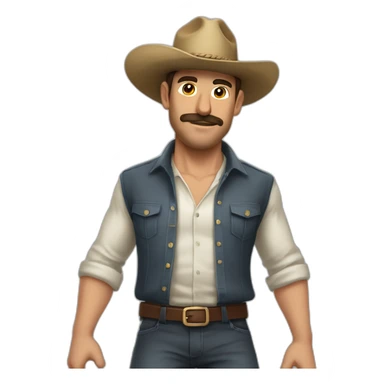 Antonio Lobato con camisa de fuerza, loco y un embudo por sombrero sticker