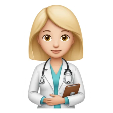 emoji obstetric doctor, pregnant care, stethoscope sticker