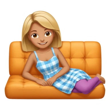 The girl works lying on the sofa sticker