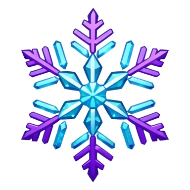 cyan and purple snowflake glitter sticker