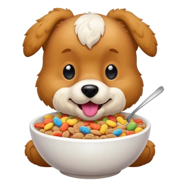 dog eating fruity pebbles cereal  sticker