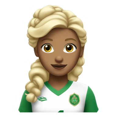 Princess soccer blonde hair green eyes sticker
