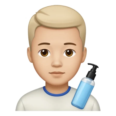 chinese man doing skincare with a fade haircut sticker