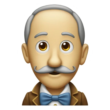 Pinocchio puppet with a long nose and mustache sticker