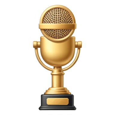 microphone icon with achievement, celebration, badge or trophy elements sticker
