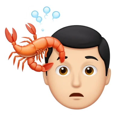 Man with black hair blowing shrimp farts  sticker