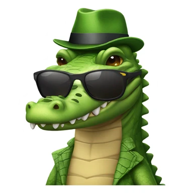 Crocodile with sunglasses sticker