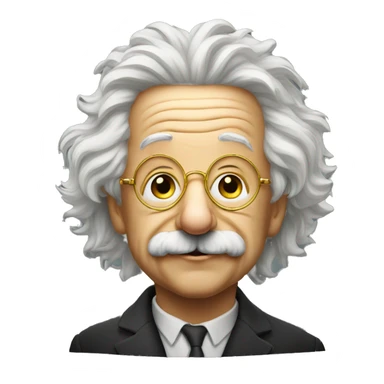 albert einstein with golden stars eyes glasses sticker