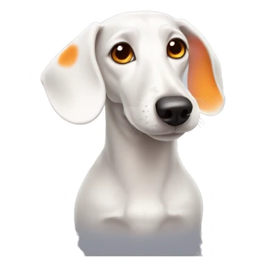 White dachshund with orange eyes and ears sticker