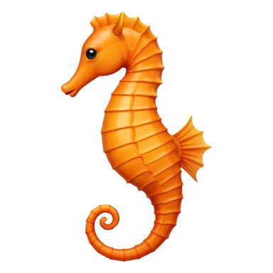 orange seahorse facing left with small fin detail sticker