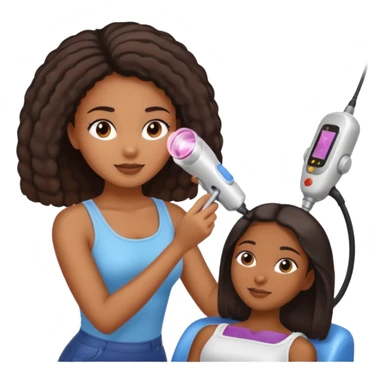 black girl receiving laser hair removal sticker