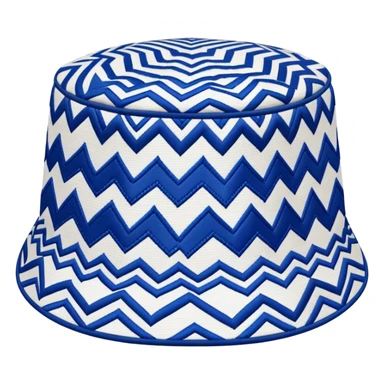 Khiva style doppa hat with zigzag patterns and blue details sticker