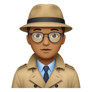 a detective with glasses and a mask sticker