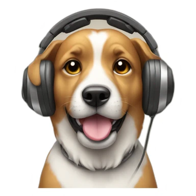 Dog with headphones  sticker