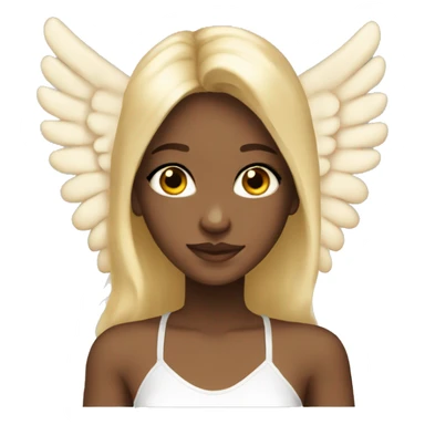 Blonde Girl Brown Big eyes Angel Wings  sticker