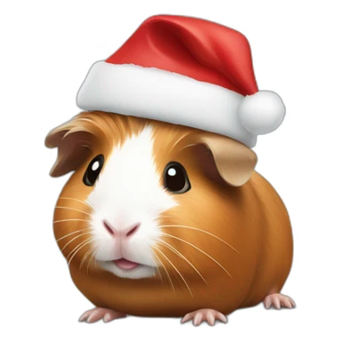 guinea pig in santa hat sticker