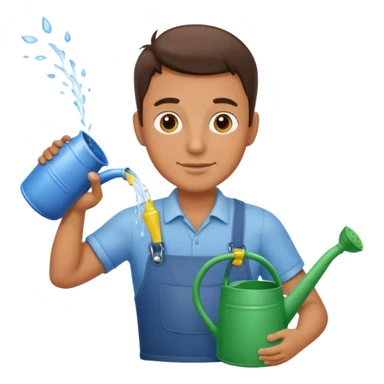 man with watering pot sticker