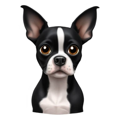 Solid black Boston terrier chihuahua mix sticker