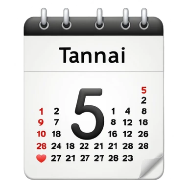 calendario de uma folha de numero 5 sticker