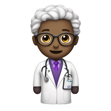 Purple boba dressed as a doctor  sticker
