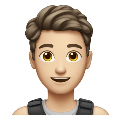 pale masc lesbian brunette smiling  sticker