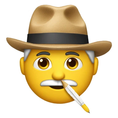 Hombre con pincel y pluma en mano sticker