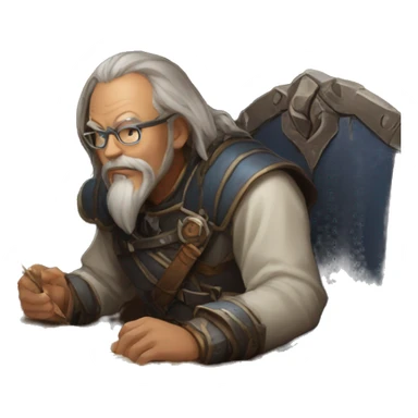 dungeon master in front of dm screen sticker