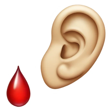 Ear and red tear drop sticker
