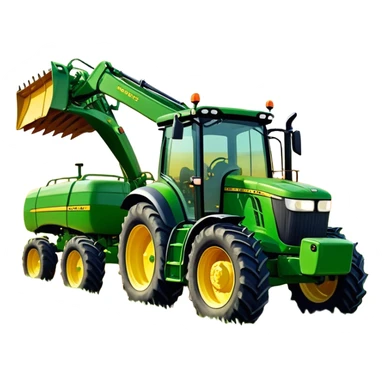 Howard EHD 180 (2019) – Cinematic-realistic John Deere 6155M tractor towing a Howard EHD 180 slasher, its green and yellow frame cutting through thick overgrown paddocks. The bright orange slasher spins rapidly, clearing a wide path of grass as birds scatter into the air, the warm evening light casting long shadows over the farmland. sticker