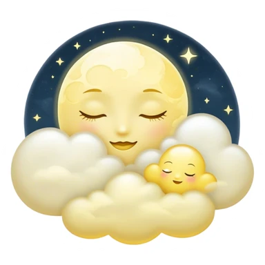 Yellow Moonlight and mini cloud left and right side with beautiful finish  sticker